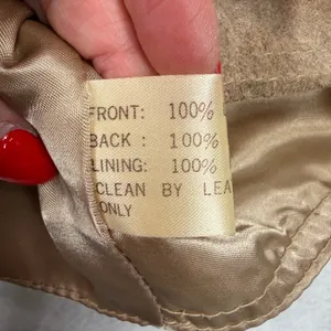 Vintage Boho Large Leather Vest Suede Front Satin Back Cinch Tan Camel Festival thumbnail 6