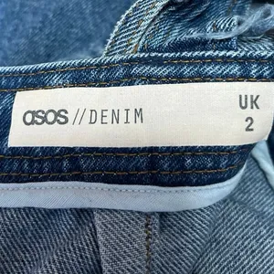 ASOS Women's Blue Sleeveless Lace Up Back Wide Leg Capri Denim Jean Jumpsuit 2 thumbnail 5