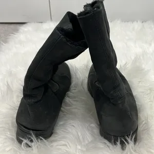 Aldo Size 9 Black Lambs Fur Lined Heeled Biker Moto Boots thumbnail 5