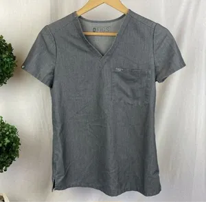 Figs Set 2 Gray Short Sleeve Medical Scrub Tops XXS thumbnail 1