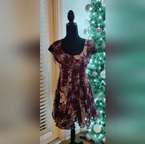Free People Dress - Sully Dress in Raisin Combo - Size S thumbnail 5