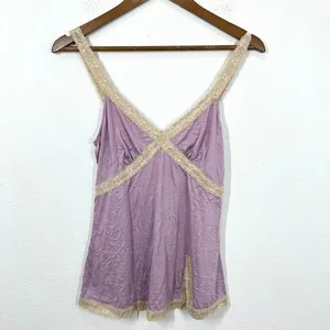 Maurices Y2K 90s Lace‎ Trimmed Purple V Neck Babydoll Camisole Cami Layering thumbnail 2