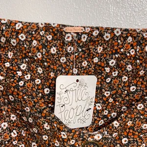 NWT Free People Call Me Cord Corduroy Mini Dress Size 6 Brown Floral Puff Sleeve thumbnail 4