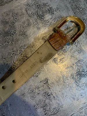 Vintage Leather Belt with Gold Animals thumbnail 6