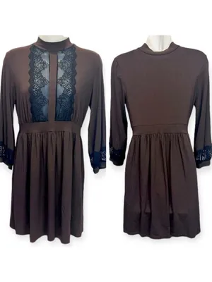 Anthropologie Only Hearts Helena Stuart Lace Midi Dress Sz M Cottage-core thumbnail 2