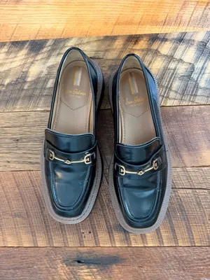 Sam Edelman Black Patent Lug Sole Loafer with Gold Bit thumbnail 5