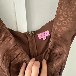 Brown Satin Leopard Print Baby Doll Dress • Size XS thumbnail 3
