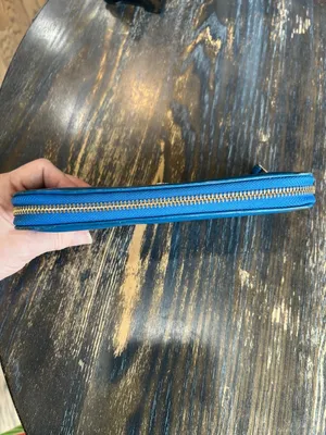 Cole Haan Blue Leather Zip Around Wallet thumbnail 9