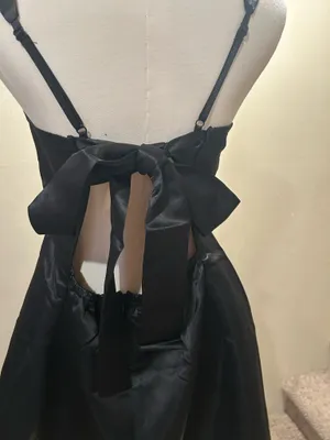 Micas Black Satin Mini Dress thumbnail 5