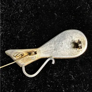 Modernist Sterling Silver Mosaic Inlay Jug Pitcher Pin Brooch Pendant thumbnail 4