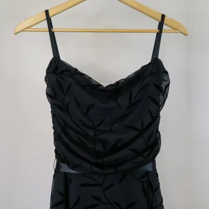 Vintage 90s Luly K Black Floral Midi Dress thumbnail 6