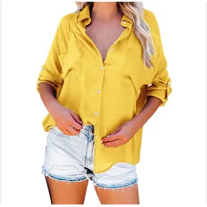Unlisted Women’s blouse yellow size medium button up thumbnail 2