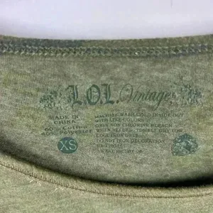 LOL Vintage green shirt‎ with short sleeve camouflage arms- Size XS thumbnail 2
