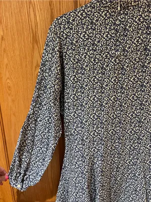 Derek Lam 10 Crosby Long Sleeve Mock Neck Blue Floral Print Mini Dress Size 6 thumbnail 8