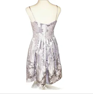 David’s Bridal silver Floral Spaghetti Strap Dress Size 2 thumbnail 3
