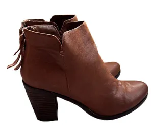 BP Jett Cognac Leather Brown Ankle Boots Block High Heel Boot Size 9 BP. Booties thumbnail 3