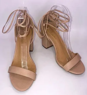 Lulus Open Toe Chunky Square Heel Lace up Calf Heels Nude Beige 7.5 Wore Once thumbnail 2