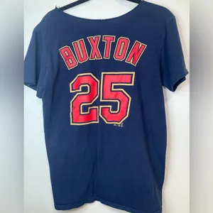 Majestic MN Twins T-Shirt. Women’s M. Buxton. Cut out neck for off the shoulder look thumbnail 3