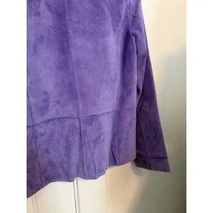 Vintage Brandon Thomas Purple Suede Leather Jacket Womens Medium VTG Blazer thumbnail 5