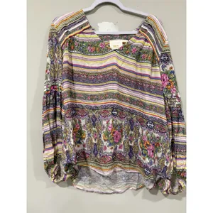 NWT Anthropologie Maeve Ceresco Peasant Boho Floral Blouse Top V-Neck Large 2413 thumbnail 4