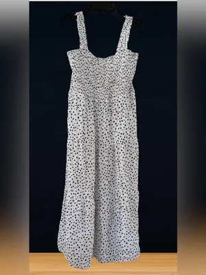 Beachlunchlounge White Polka Dot Square-Neck Maxi Dress Large thumbnail 6