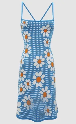 Cider Daisy Print Open Back Dress thumbnail 2