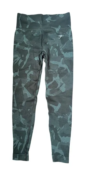 Gymshark Adapt Camo Seamless Leggings Womens Small Green Grey Scrunch Bum B1A2K thumbnail 1
