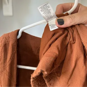 Pure J.Jill Textured Loose Fit Open Front Cardigan Pockets Brown Size large thumbnail 6