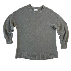 Old Navy Gray Cotton Knit Crewneck Sweater Women's XL Long Sleeve thumbnail 4