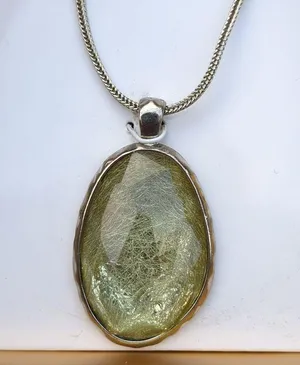 NWT Silver Plated Stone necklace with Ball Stud Earrings Gift Set thumbnail 2
