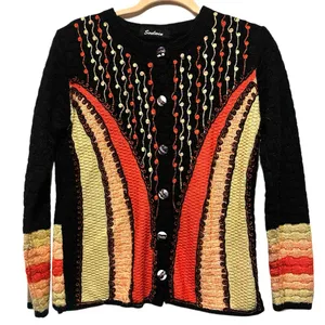 Vintage‎ retro sweater knit size m/l embroidered thumbnail 1