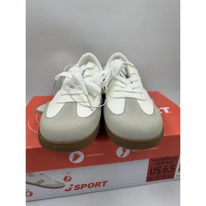 New J Sport Cecily Women’s Sneaker Suede White/Grey Low Top Shoes Size 6.5 US thumbnail 2