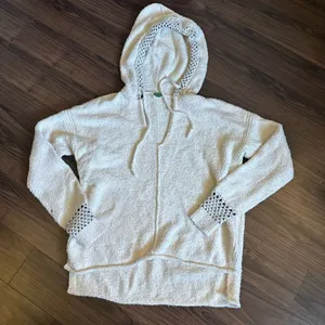 Anthropologie oversized ivory sweater with hood medium thumbnail 1