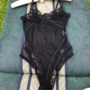 Naked Wardrobe Black Lace Bodysuit S thumbnail 10