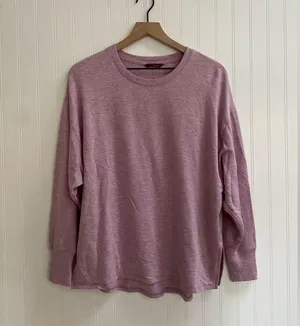 L.L. BEAN Women's SoftFlex Crewneck Dolman Sleeve Pullover Lilac Heather Size S thumbnail 3