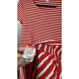 J. Crew Small Dress Womens 100% Cotton‎ Striped Red White Lace Short Sleeve thumbnail 12
