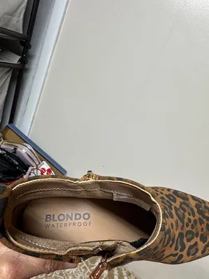 Blondo Leopard Print Ankle Booties in Brown and Black thumbnail 7