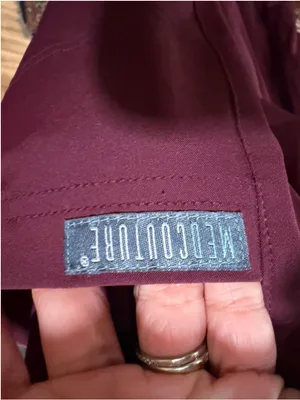 Med Couture Peaches Jogger Scrub Pants Womens L Large Wine Maroon Cargo Pockets thumbnail 4