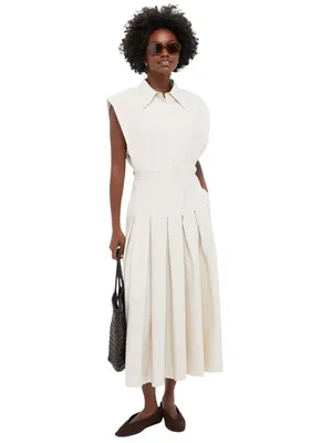 En Saison Quince Midi Shirt Dress in ecru Medium New Womens dresses thumbnail 4