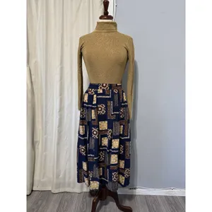 Sag Harbor 1/2 Elastic Waist Boho Midi Skirt Geometric Print Peasant Indie Large thumbnail 4