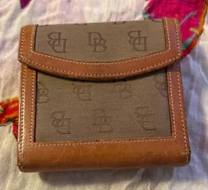 Dooney & Bourke Tan Brown Signature Compact Wallet thumbnail 1