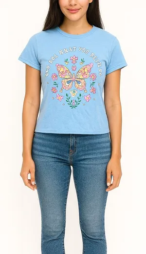 Boutique Brand Size Medium Light Blue 90s Graphic Tee thumbnail 1