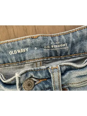 Old Navy Light Blue High Rise Straight Leg Jeans Size 0 thumbnail 4