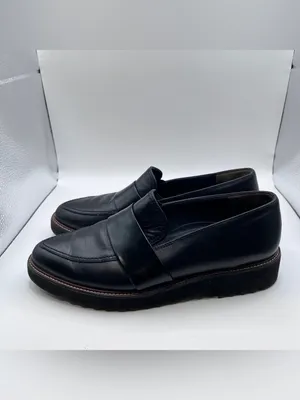 Paul Green 1670-003 slip-on loafers black leather chunky lug sole size US 7.5 thumbnail 5