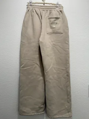 Comfrt heart Cream and tan love sweatpants thumbnail 3
