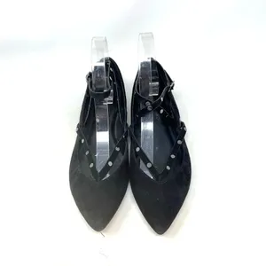Rebecca Minkoff Faye Black Suede Studded‎ Pointed Toe Flats Size US 7.5 thumbnail 2