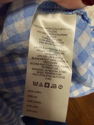 Pilcro Linen Blue Gingham Button Down Shirt thumbnail 5