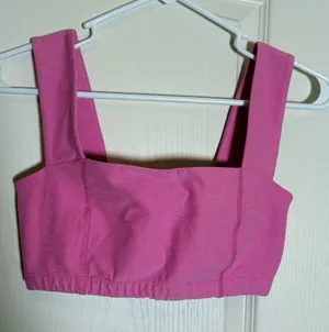 Beyond Yoga Spacedye Squared Bra Pink Bloom Heather Size Small thumbnail 1