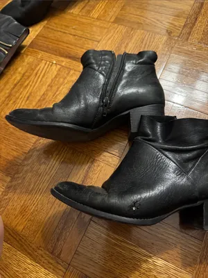 Paul Green Nelly Black Leather Low Block Heel Ankle Boot thumbnail 5