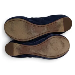 Tory Burch Caroline 2 Soho Lux Clare Blue Black Suede Ballet Flats US 8 Preowned thumbnail 7